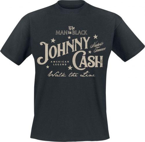 Johnny Cash Walk The Line American Legend Tričko černá