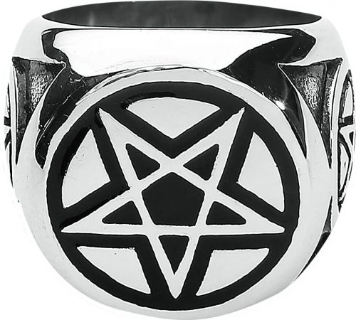 etNox hard and heavy Pentagramm Prsten stríbrná