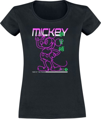 Mickey & Minnie Mouse Neon Mickey Dámské tričko černá