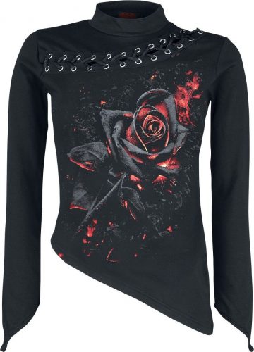 Spiral Burnt Rose Dámské tričko s dlouhými rukávy černá