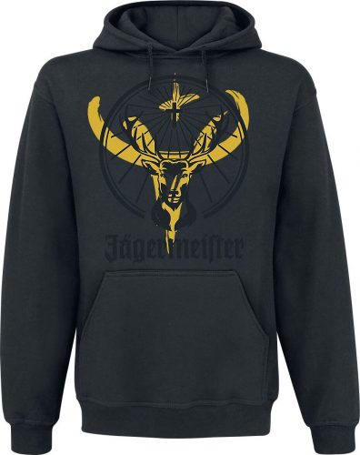Jägermeister Schwarz + Gold Mikina s kapucí černá