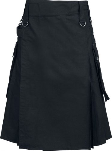 Gothicana by EMP Černý kilt s bočními kapsami a skládáním na zadní straně Kilt černá