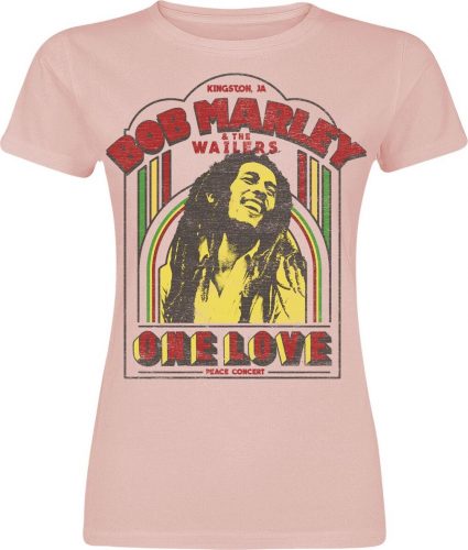 Bob Marley One Love Clouds Dámské tričko světle růžová