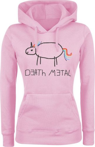 Death Metal Dámská mikina s kapucí světle růžová