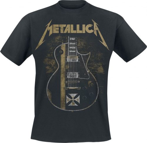 Metallica Hetfield Iron Cross Guitar Tričko černá