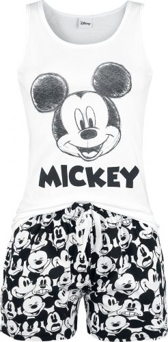 Mickey & Minnie Mouse Face pyžama bílá/cerná