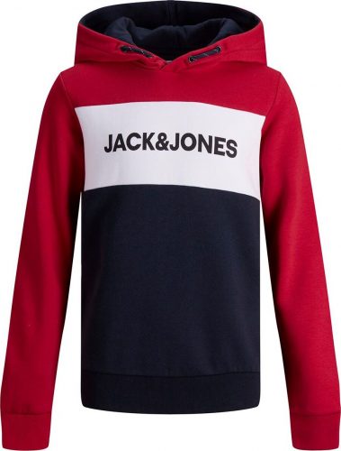 Jack & Jones Logo Block detská mikina s kapucí modrá/bílá/cervená