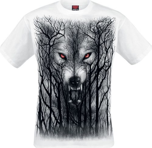 Spiral Forest Wolf Tričko bílá/cerná