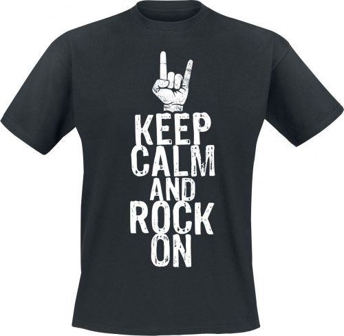 Keep Calm And Rock On Tričko černá