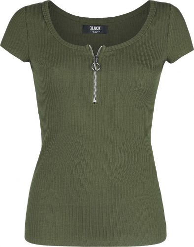 Black Premium by EMP Žebrované zelené tričko Dámské tričko olivová