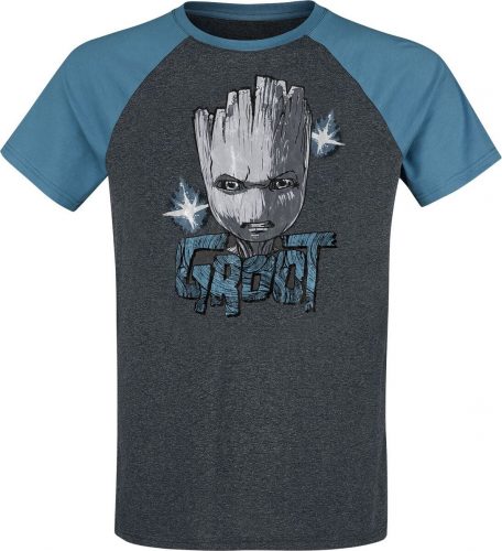 Strážci galaxie Angry Groot Tričko šedá melírovaná/modrá