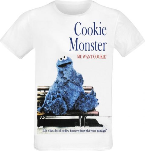 Sesame Street Cookie Monster Tričko bílá