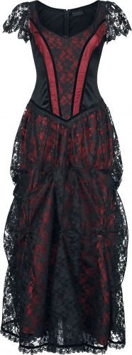 Sinister Gothic Dlouhé šaty Šaty cerná/cervená