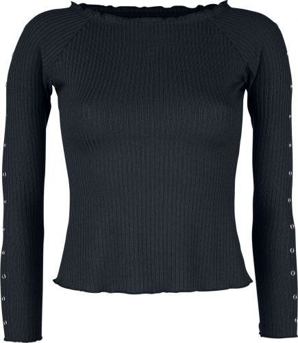 Black Premium by EMP Černé tričko s dlouhými rukávy