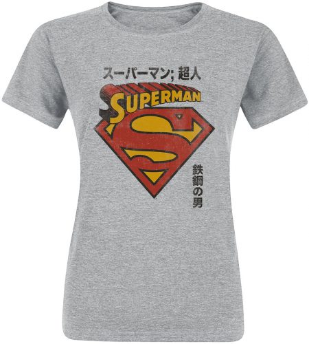 Superman Japanese Logo Dámské tričko šedý vres