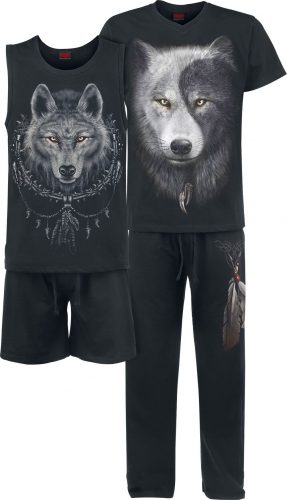 Spiral Wolf Chi pyžama černá