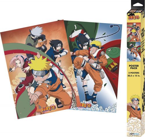 Naruto Sada 2 ks plakátů Team 7 - Chibi Design plakát vícebarevný