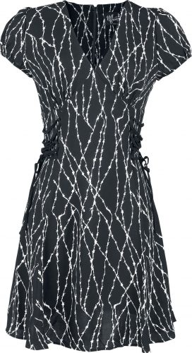 Hell Bunny Midi šaty Barbed Wire Šaty černá
