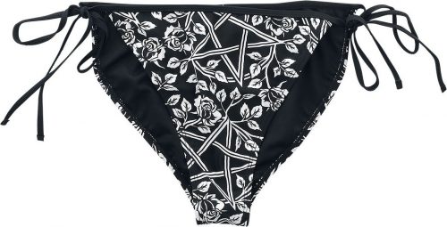 Gothicana by EMP Cierne bikiny nohavicky s pentagramami a ružami Spodní díl plavek černá