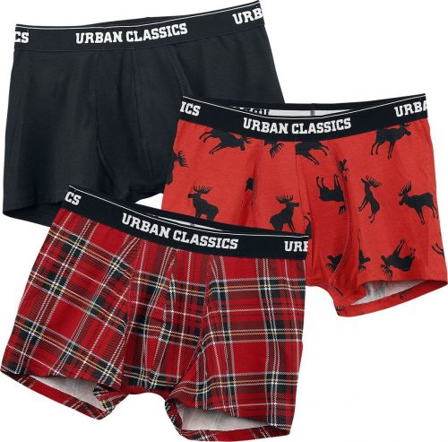 Urban Classics Balení 3 ks boxerek Boxerky cerná/cervená