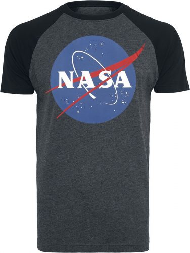 NASA Logo Tričko skvrnitá tmavě šedá / černá