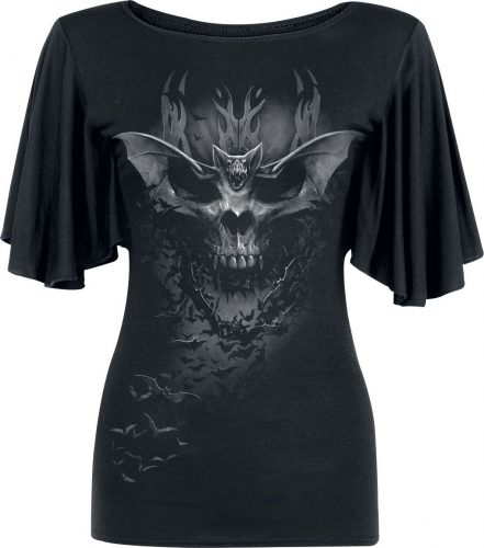 Spiral Bat Skull Dámské tričko černá