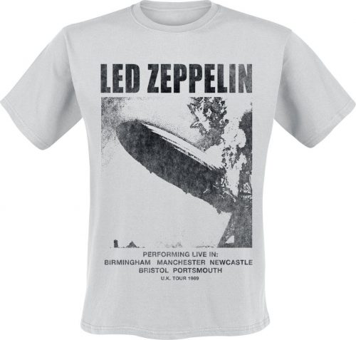 Led Zeppelin UK Tour '69 Tričko světle šedá