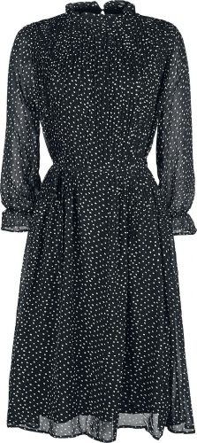 QED London Midi šaty s bodkami a kruhovou suknou Šaty cerná/bílá