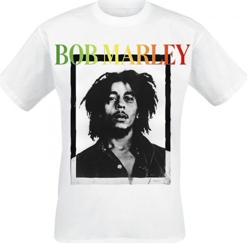 Bob Marley Portrait Vintage Tričko bílá