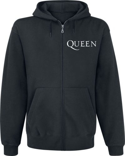 Queen Crest Vintage Mikina s kapucí na zip černá