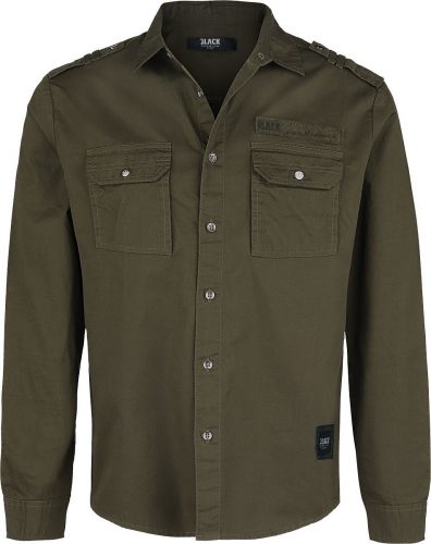 Black Premium by EMP Olivově-zelená košile s náprsními kapsami v military stylu Košile olivová