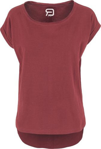 RED by EMP Long Back Shaped Slub Tee Dámské tričko burgundská červeň
