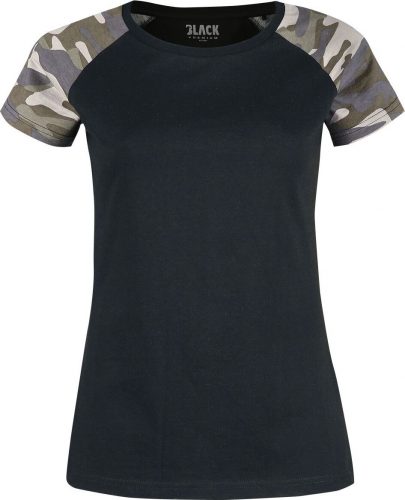 Black Premium by EMP T- Shirt mit Camouflage Ärmeln Dámské tričko černá maskáčová