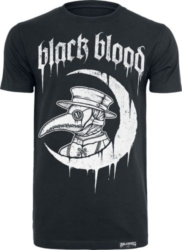 Black Blood by Gothicana T-Shirt mit Sichelmond und Pest Medicus Tričko černá