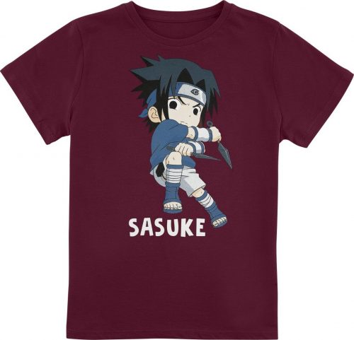Naruto Kids - Sasuke detské tricko burgundská červeň
