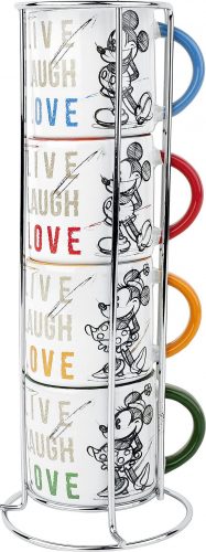 Mickey & Minnie Mouse Live Laugh Love - Tassen-Set Hrnek - sada vícebarevný