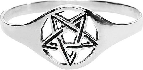 etNox magic and mystic Prsten ve stříbrné barvě s pentagramem Prsten standard