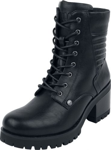 Black Premium by EMP Černé boty na šněrování s podpatky boty černá