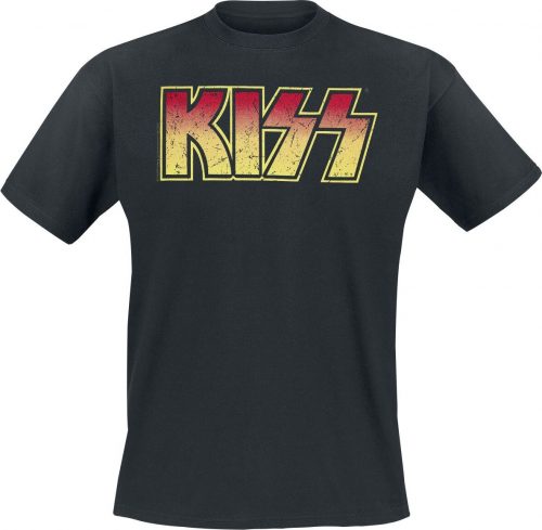 Kiss Distressed Logo Tričko černá