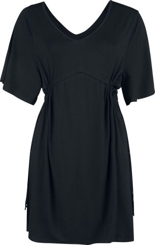 Black Premium by EMP Černé šaty se širokými rukávy a řasením v pase Šaty černá
