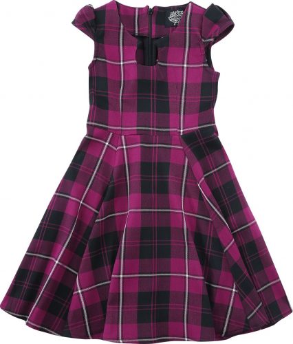 H&R London Tartanové fialové šaty detské šaty ružová/cerná