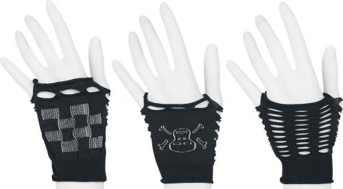 Rock Daddy Balení 3 párů rukaviček bez prstů rukavice bez prstů černá