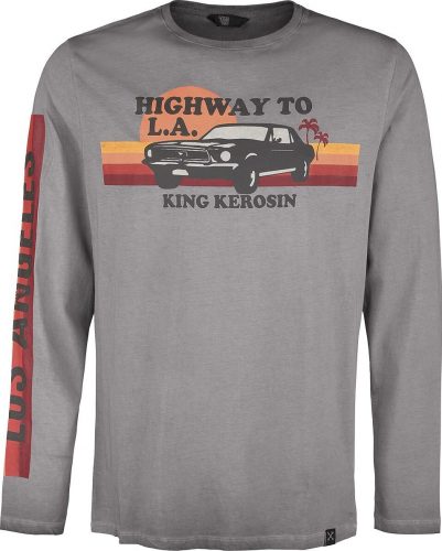 King Kerosin Highway to LA Tričko s dlouhým rukávem šedá