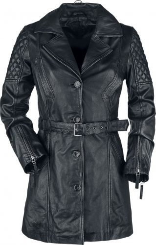 Black Premium by EMP Ledermantel mit Steppung Dámský kožený kabát černá