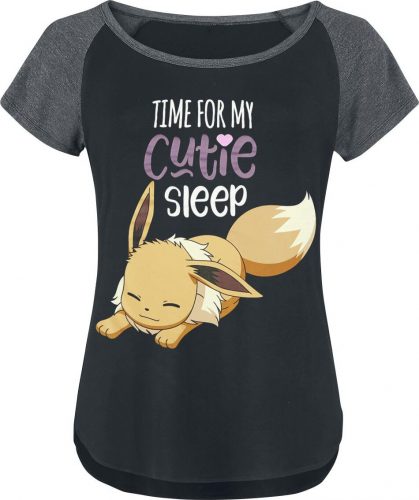 Pokémon Eevee - Time For My Cutie Sleep Dámské tričko Černý / skvrnitý antracit