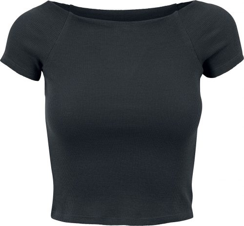Urban Classics Ladies Off Shoulder Rib Tee Dámské tričko černá