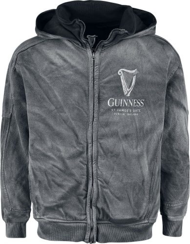 Guinness Made of More Mikina s kapucí na zip šedá