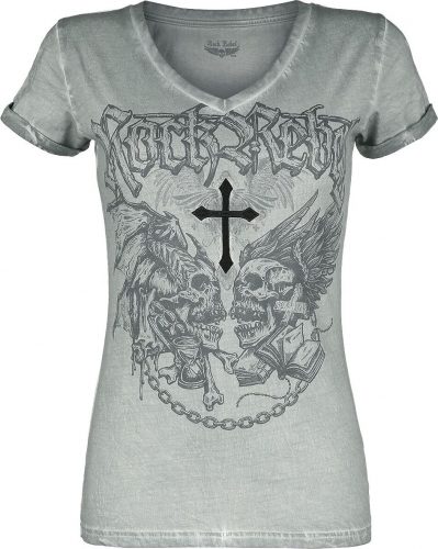 Rock Rebel by EMP T-Shirt mit Frontprint Dámské tričko šedá