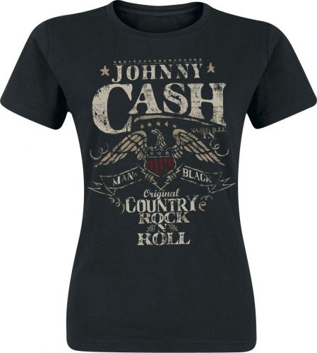 Johnny Cash Rock 'n' Roll Dámské tričko černá