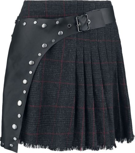 Black Premium by EMP Kostkovaná sukně se zástěrou Sukně cerná/bílá/cervená
